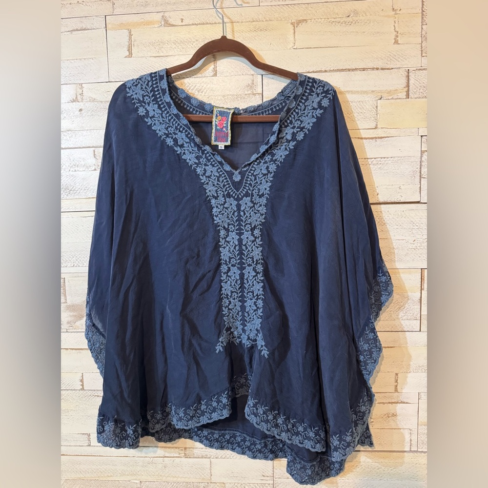 Johnny Was Midnight Blue Embroidered Tunic